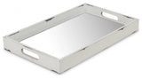 White Wooden Mirrored Serving Tray