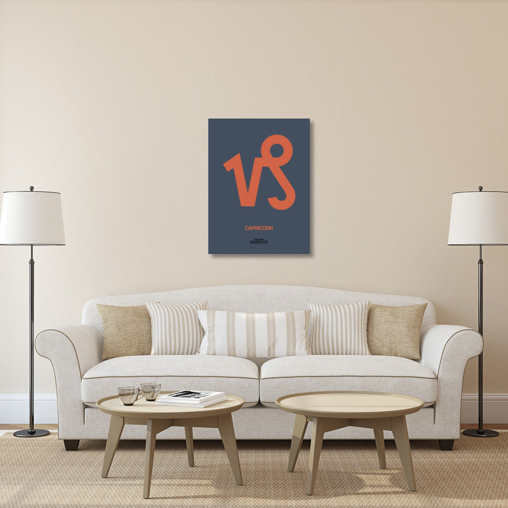 "Capricorn Zodiac Sign Orange" Fine Art Print