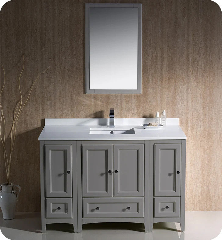 Oxford Traditional Bathroom Cabinet, Gray, 48"