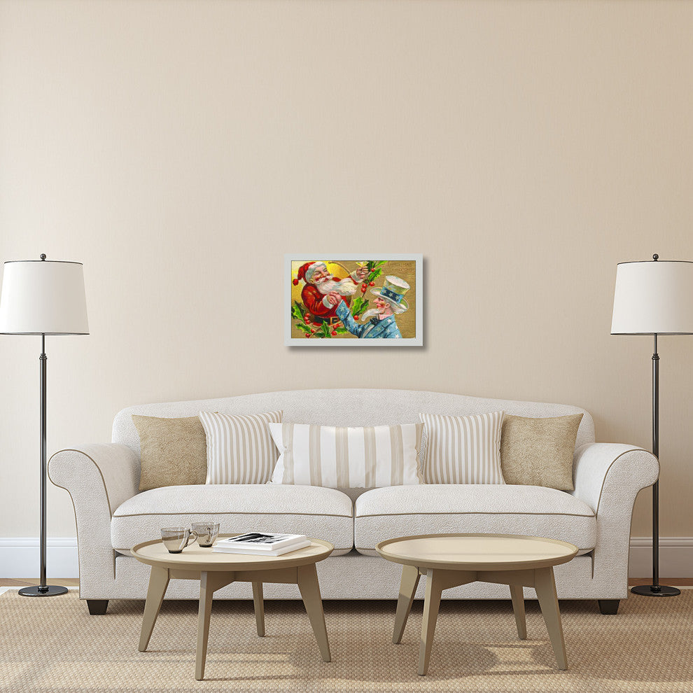 "Santa with Uncle Sam Litho" Canvas Giclee by Hollywood Photo Archive, 30"x20"