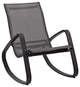 Modern Outdoor Rocking Chair, Aluminum Frame With Curved Sling Mesh Seat, Espresso