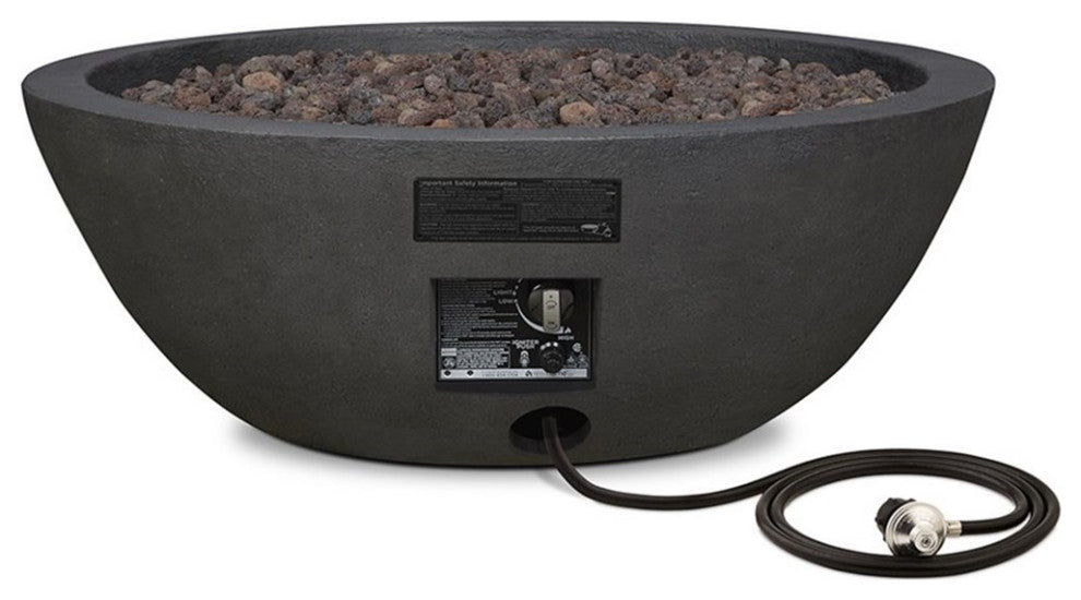 Real Flame Riverside Propane Fire Pit Bowl in Shale