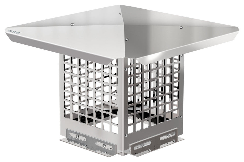VEVOR Chimney Cap Stainless Steel Fireplace Flue Cover, 8"x8"