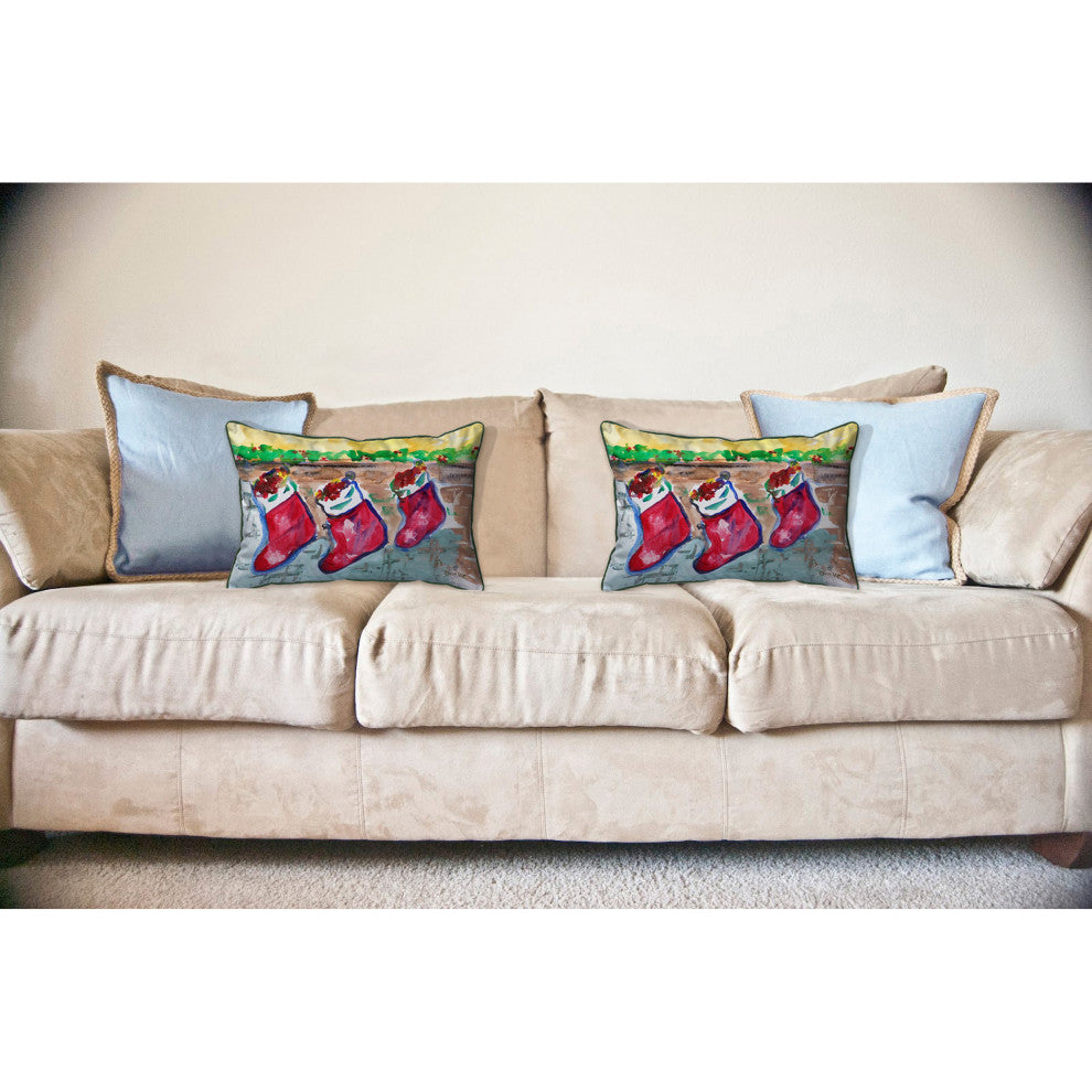 Christmas Stockings Large Indoor/Outdoor Pillow 16x20