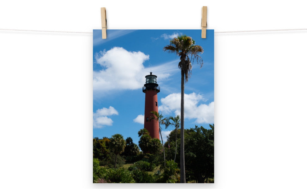 Jupiter Lighthouse Color Unframed Coastal Landscape Photo Wall Art Print, 11" X 14"
