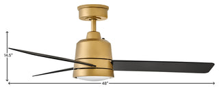 Hinkley Chet 48" Indoor/Outdoor Ceiling Fan, Heritage Brass