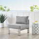 Sofa Middle Chair, Sunbrella, Fabric, Aluminum, Metal, Silver Gray, Outdoor