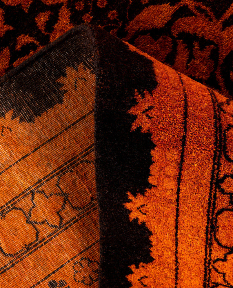 Overdyed One-of-a-Kind Hand-Knotted Area Rug Orange, 6' 4" x 9' 6"