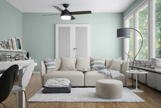 Hunter 52" Dempsey Matte Black Ceiling Fan, LED Kit, Remote