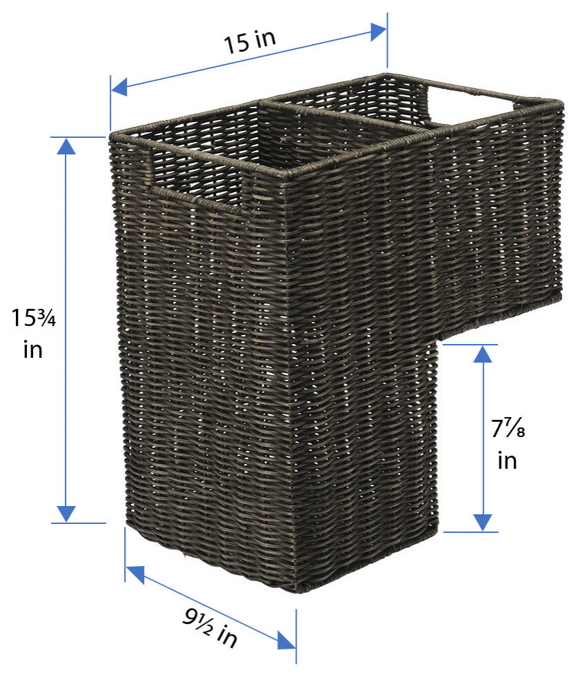 Wicker Step Basket, Brown