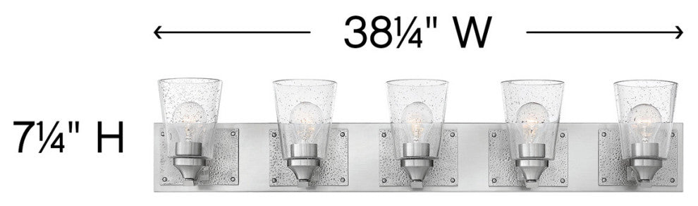 Hinkley Jackson Extra Large Five Light Vanity, Brushed Nickel