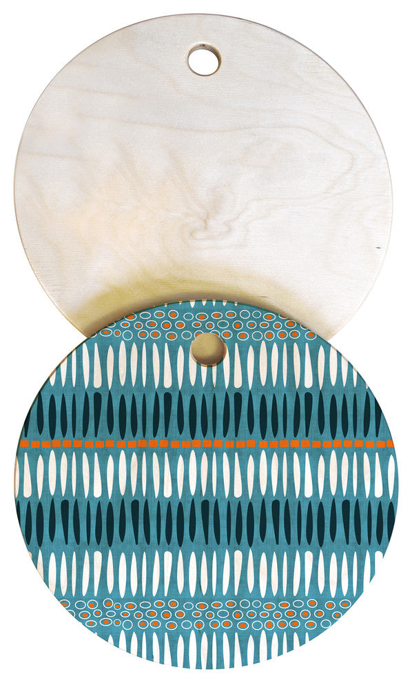 Caroline Okun Baby Teeth Mudcloth Cutting Board Round
