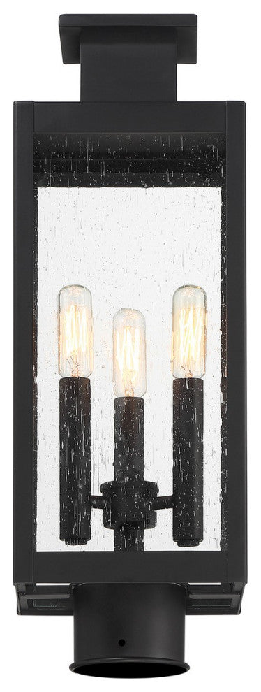 Ascott 3-Light Outdoor Post Lantern, Matte Black