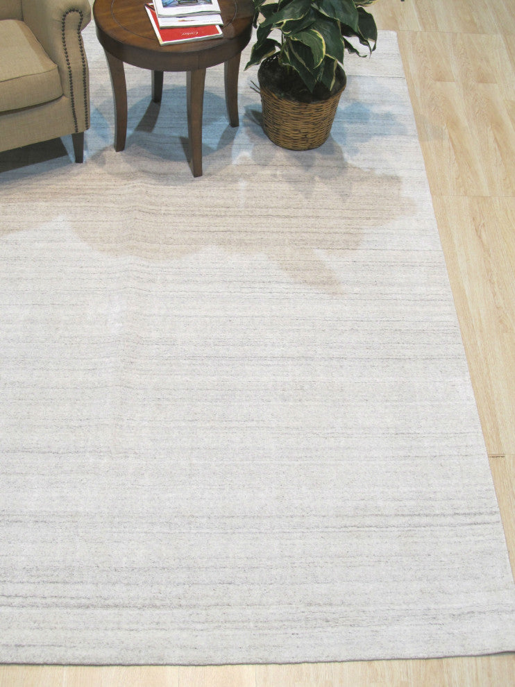 EORC Ivory Handmade Wool and Viscose Urban Rug 8'x10'