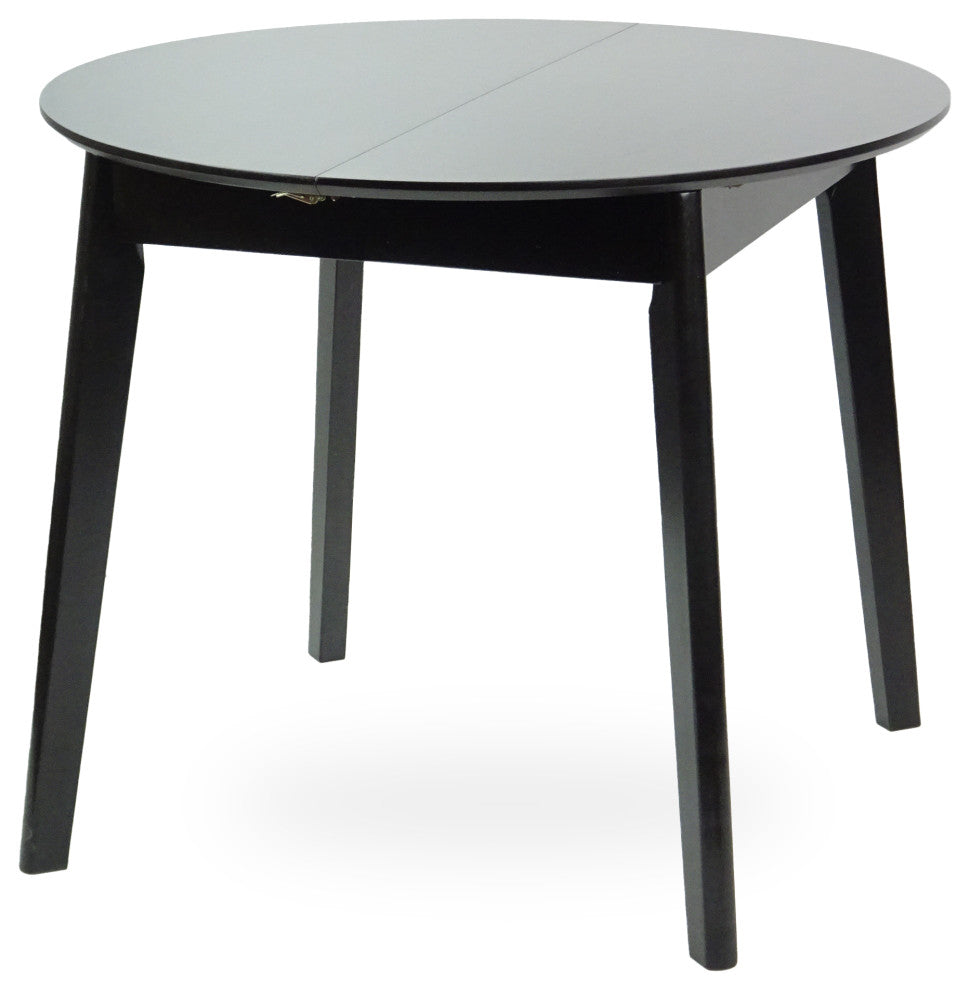 Dining Room Set of 6 Fallabella Chairs and Extendable Round Table, Espresso