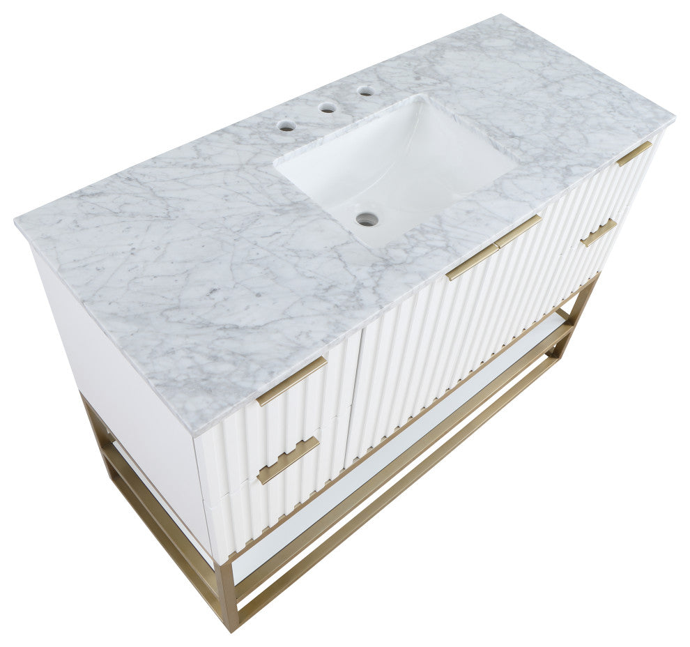 Monad Bathroom Vanity, White, 48" Wide