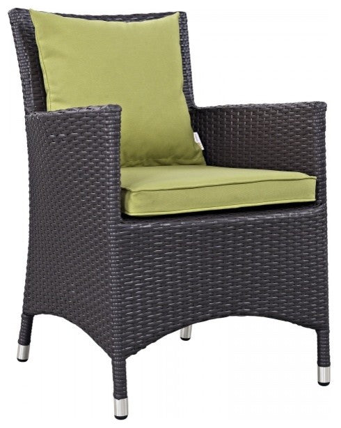 Modway Convene 4 Piece Outdoor Patio Dining Set, Espresso Peridot