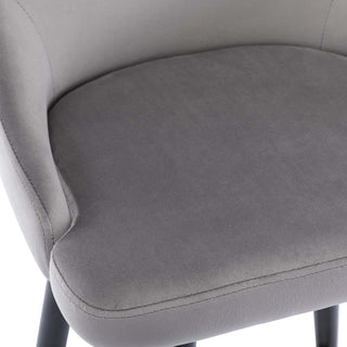 Set of 2 Button Tufted Velvet Bar Counter Stools, Grey, 24''