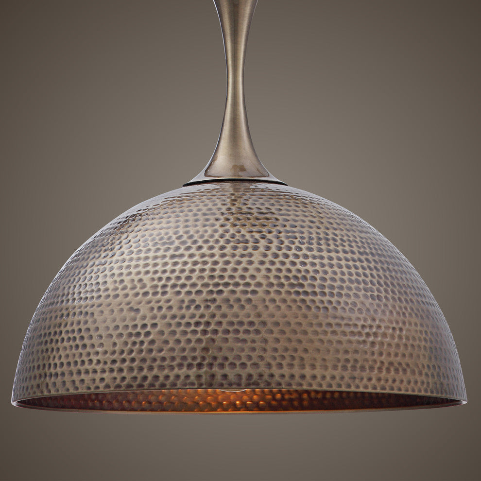Uttermost Raynott Brass 1 Light Dome Pendant