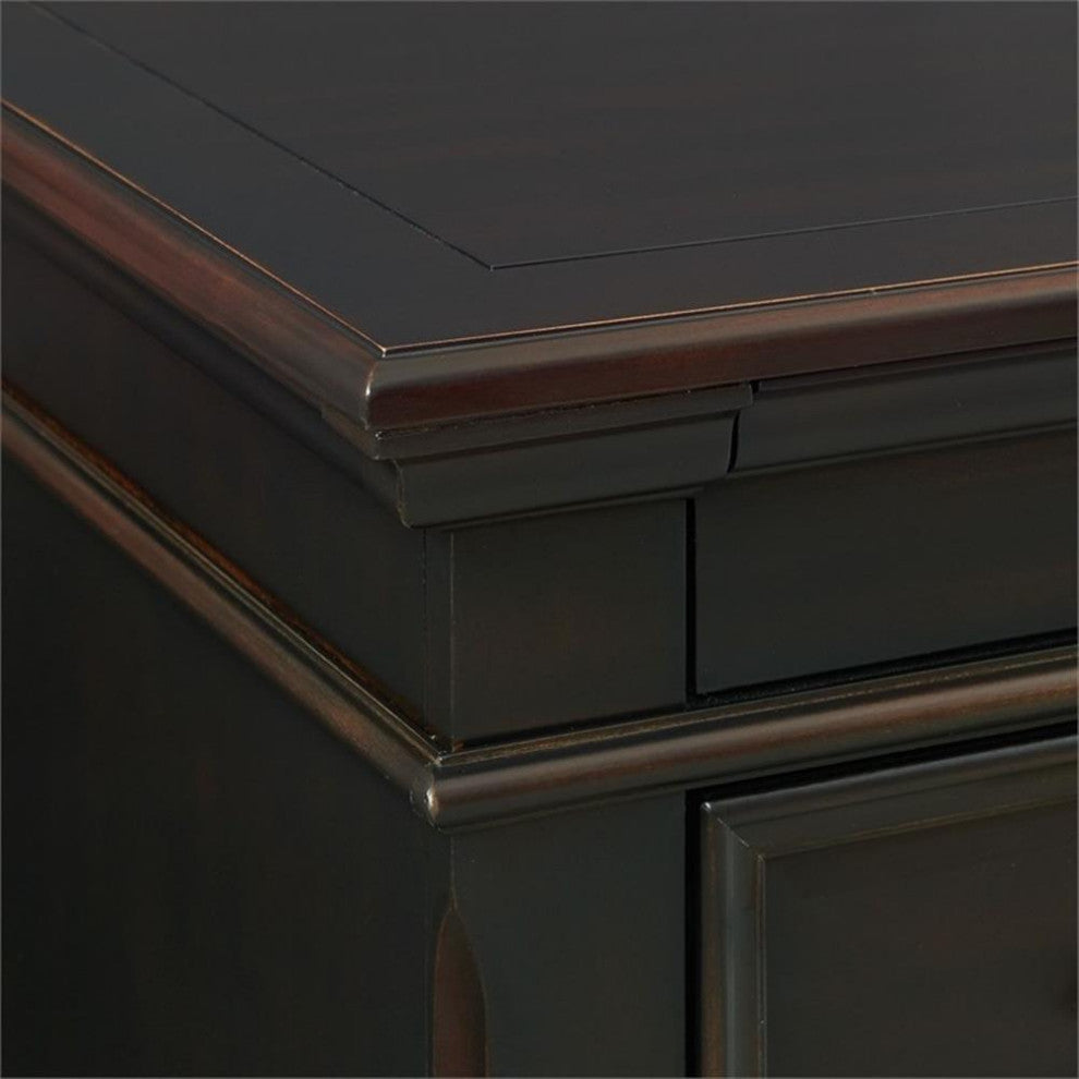 Picket House Furnishings Brooks 3-Drawer Nightstand with USB Ports in Black
