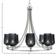 Paramount 8-Light Chandelier, Brushed Nickel, 5" Smoke Textured Glass
