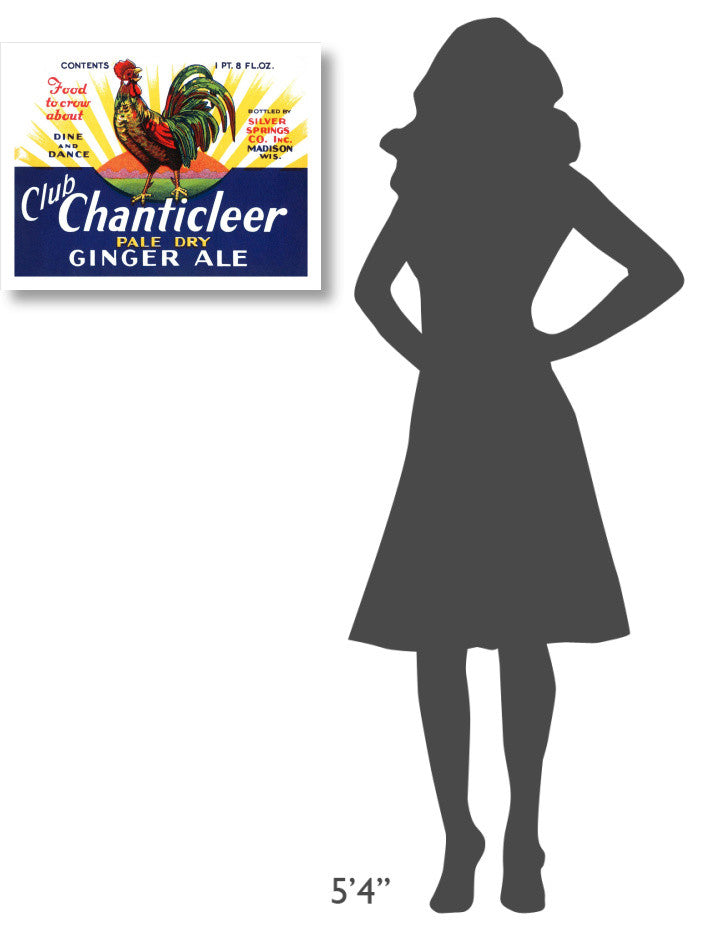 "Club Chanticleer Pale Dry Ginger Ale" Print by Vintage Booze Labels, 24"x19"