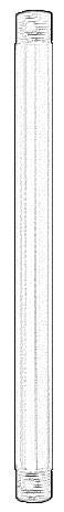 12" Universal Downrod, Galvanized