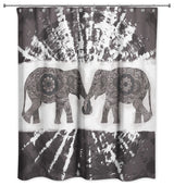 Gray Boho Elephants 71x74 Shower Curtain