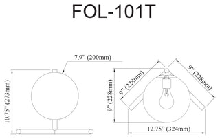 Folgar Contemporary 1 Light Matte Black White Metal Table Lamp