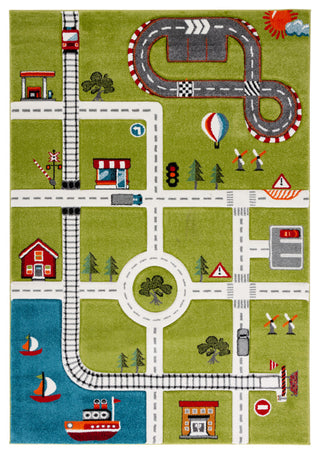 Safavieh Carousel Kids Collection CRK192Y Rug, Green/Ivory, 9' X 12'