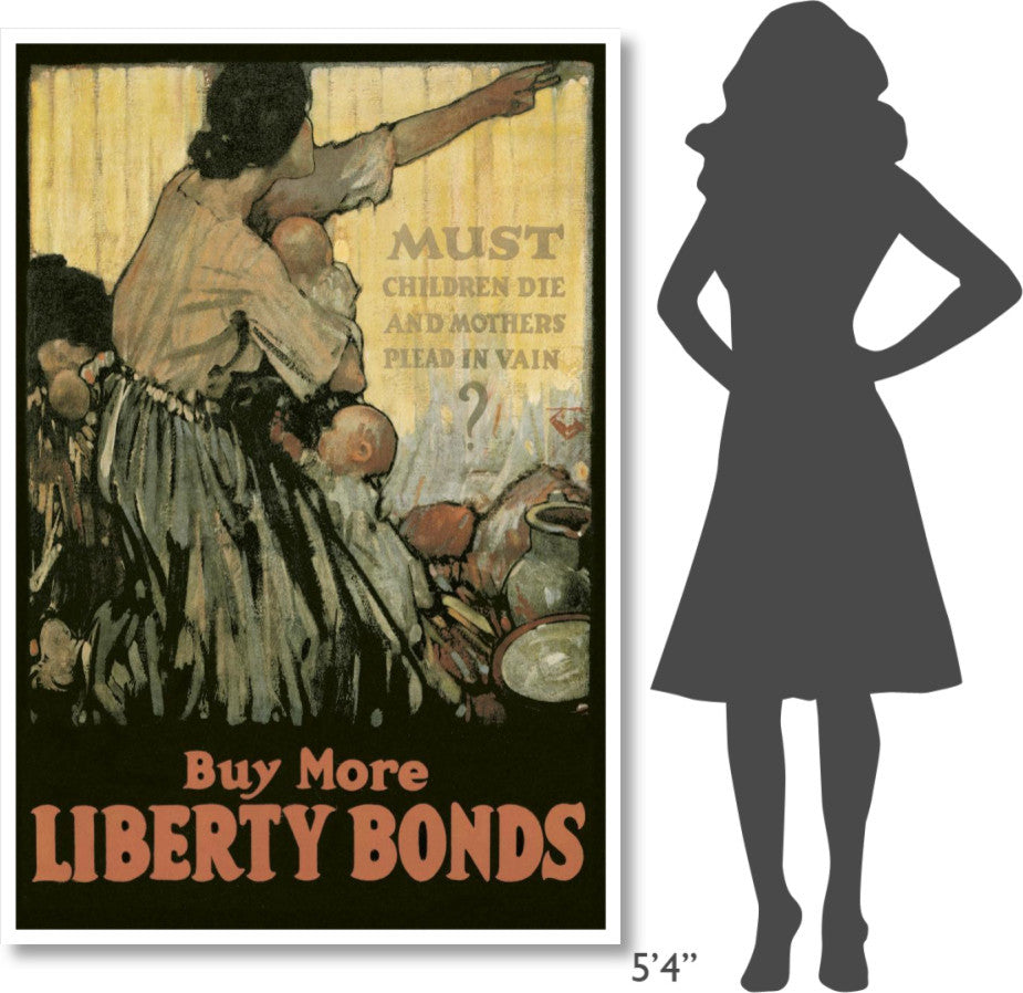 "WWI: Must Children Die and Mothers Plead In Vain?" Print, 42"x62"