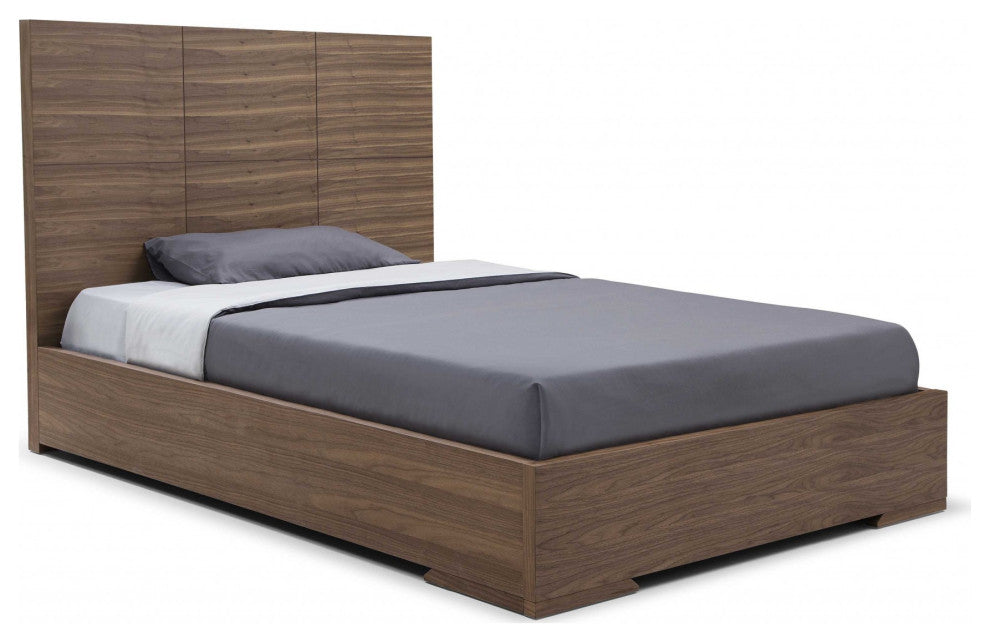 57" X 79" X 48" Natural Walnut Veneer King Bed