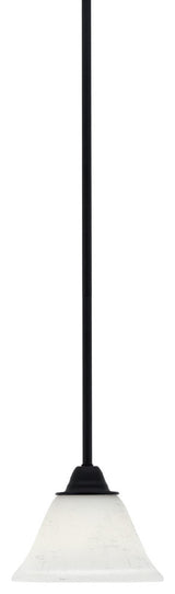 Paramount Mini Pendant, Matte Black, 7" White Muslin Glass