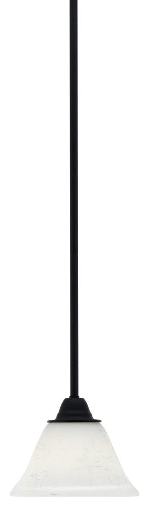 Paramount Mini Pendant, Matte Black, 7" White Muslin Glass