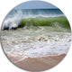 Roaring Sea Waves And Blue Sky, Seashore Round Wall Art, 38"