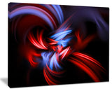 "Fractal Red Connected Stripes" Abstract Art Canvas Print, 20"x12"