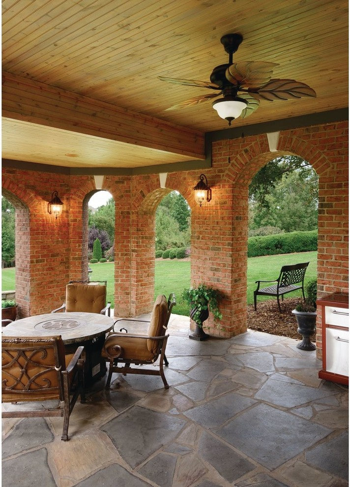 Progress Lighting 52" 5 Blade Indoor and Outdoor Celling Fan, Antique Bronze