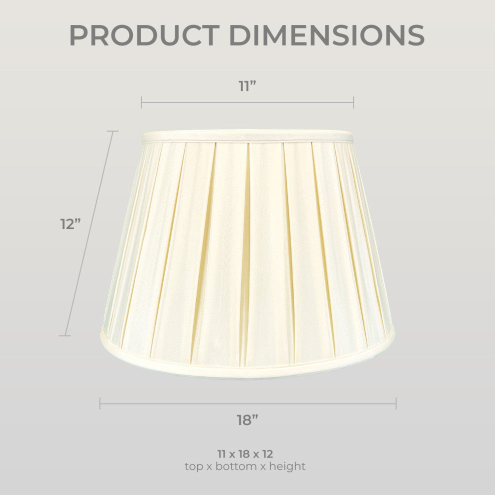 Royal Designs Empire English Pleat Lamp Shade, Eggshell, 11x18x12, Set of 2