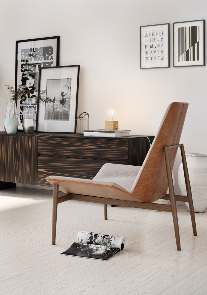 Kent Lounge Chair, Gray Denim