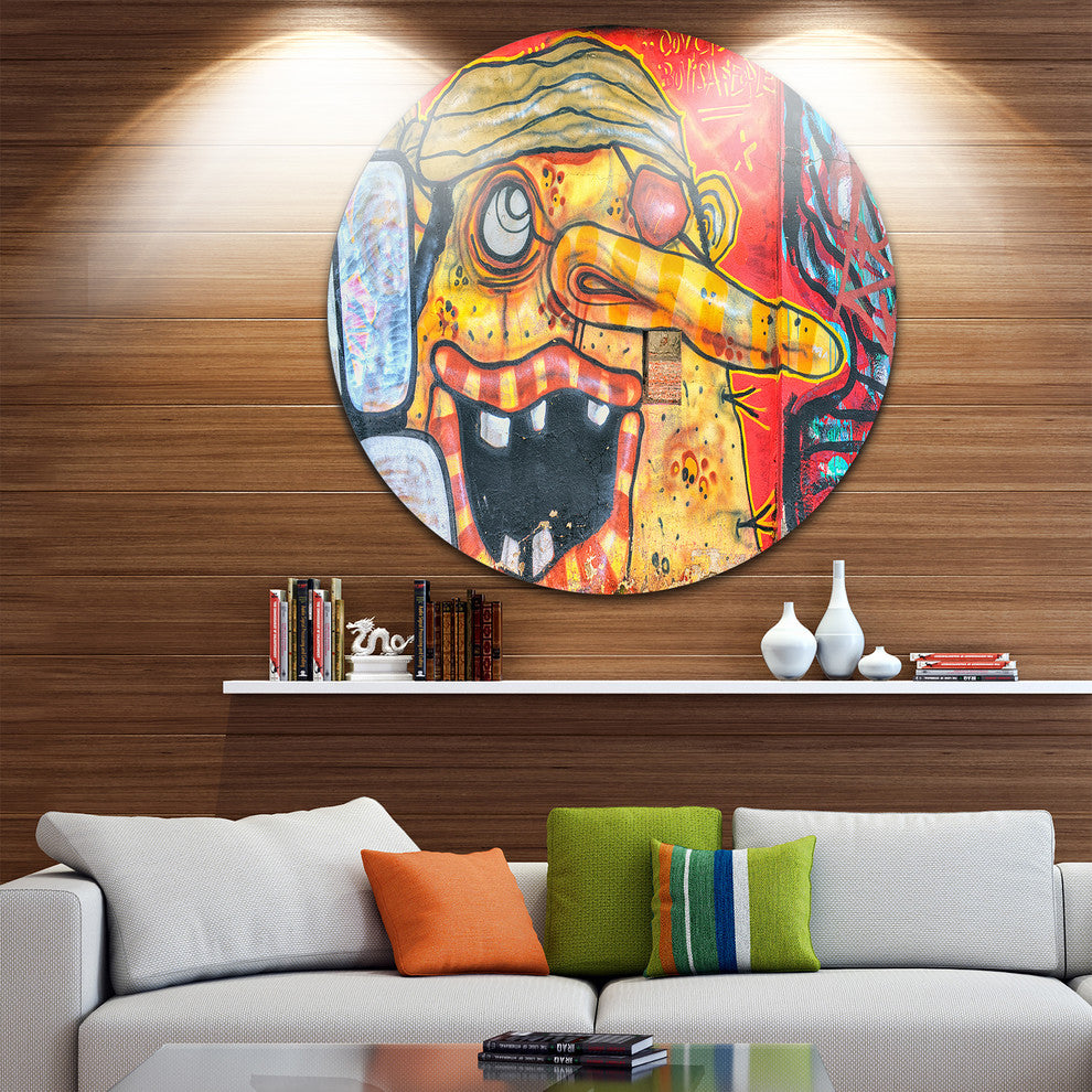 Funny Street Art, Graffiti Large Disc Metal Wall Art, 11"