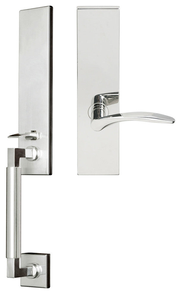 Crest Lever, Mortise Dummy Handleset, Left Hand, Polished Stainless Steel
