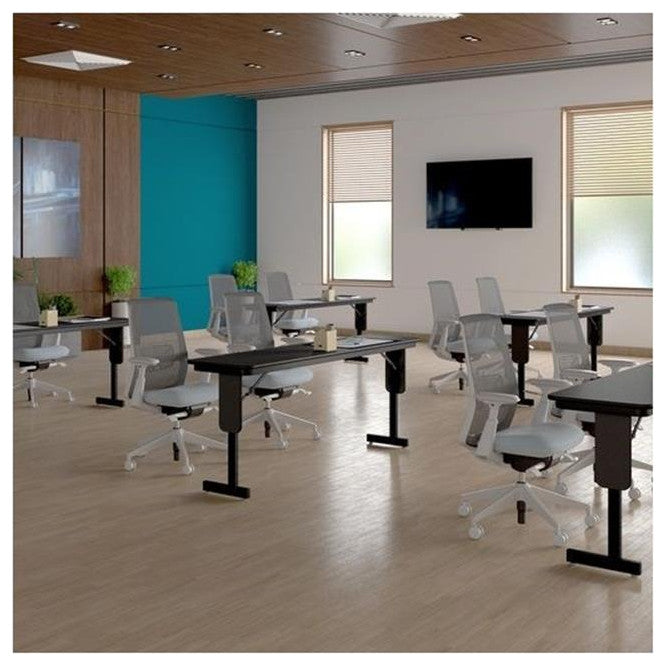 Adjustable Height 3/4" High Pressure Folding Seminar Table in Savannah Sand
