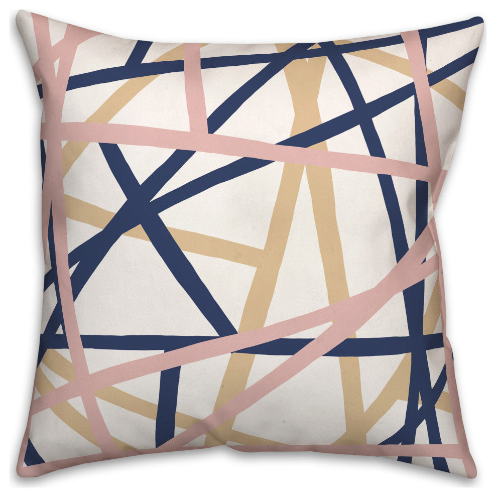 Mod Crossing Lines Geo 18x18 Spun Poly Pillow