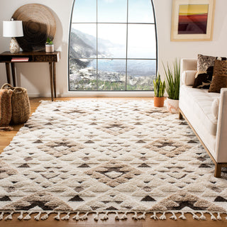 Safavieh Moroccan Tassel Shag Collection MTS688 Rug, Ivory/Brown, 9' X 12'