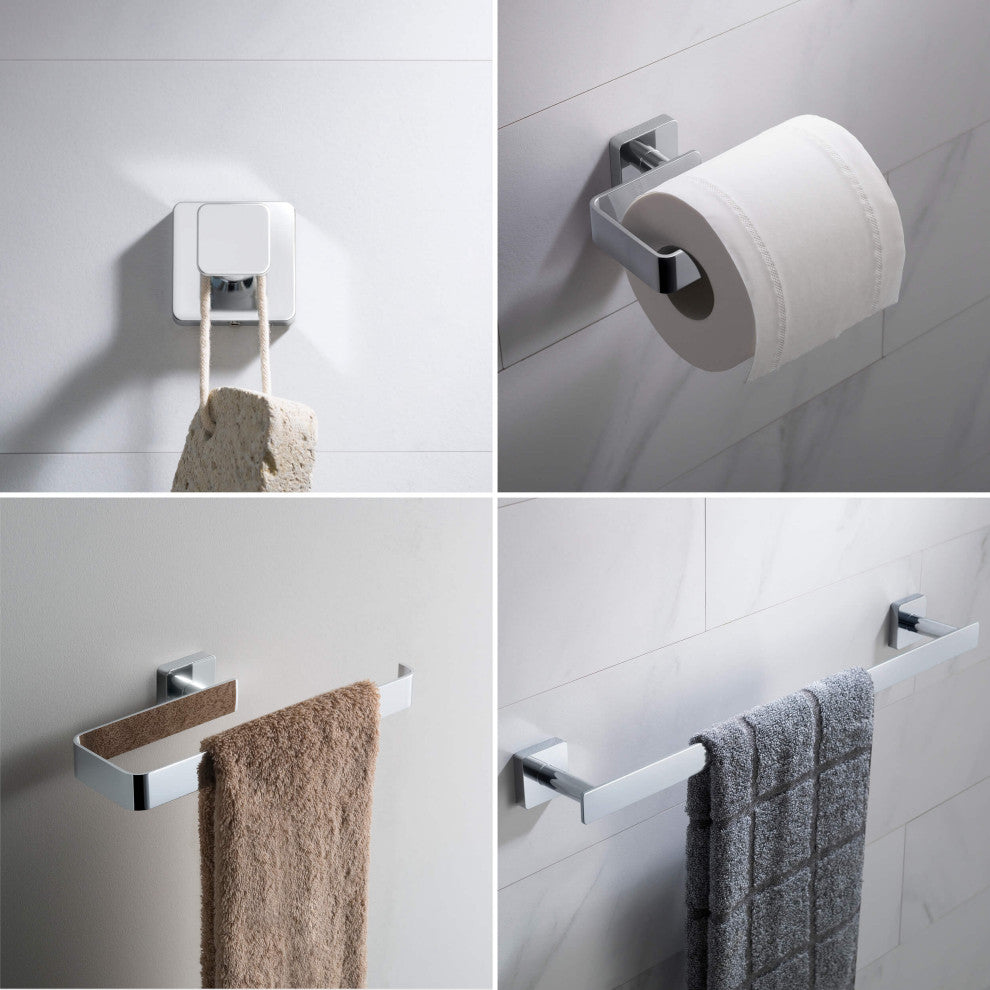 Blaze 4 Piece Bathroom Hardware Set, Chrome