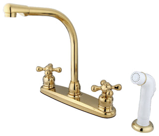 Kingston Brass Centerset Kitchen Faucet, Polished Brass