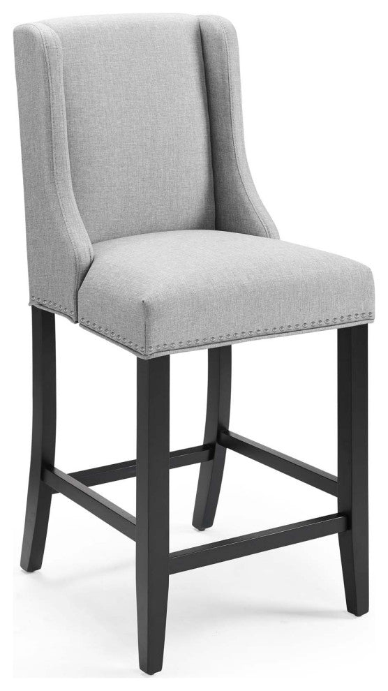 Light Gray Baron Upholstered Fabric Counter Stool