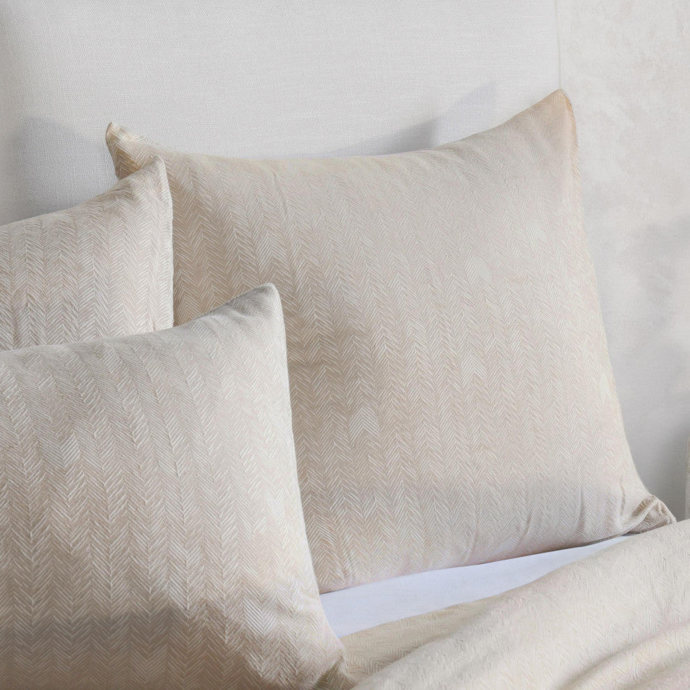 Lana 100% Cotton Embroidered Sham by Kosas Home, Beige, Euro Sham