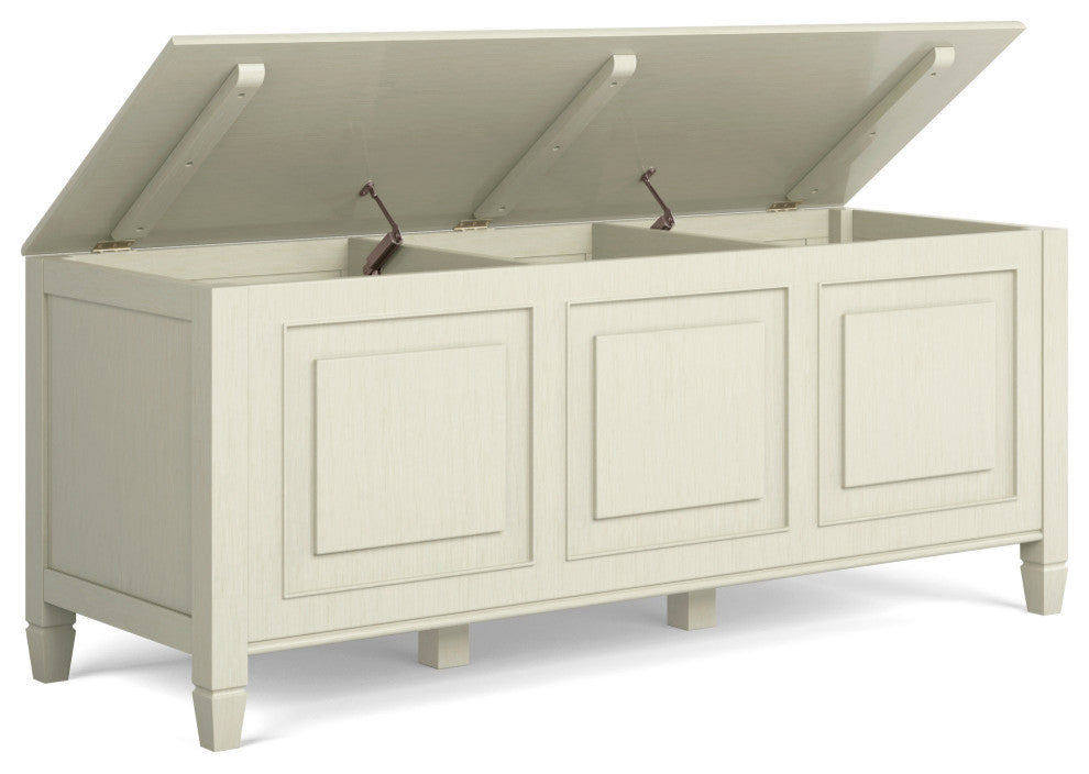 Connaught Solid Wood Storage Bench Trunk, Antique White