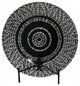 Beautiful Glass Charger Plates With Engraved Pattern, Black And Silver